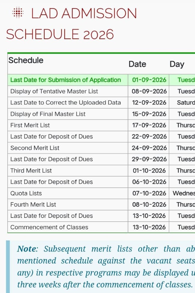 LAD ADMISSIONS SCHEDULE 2026 screenshot 20260922 002802~2